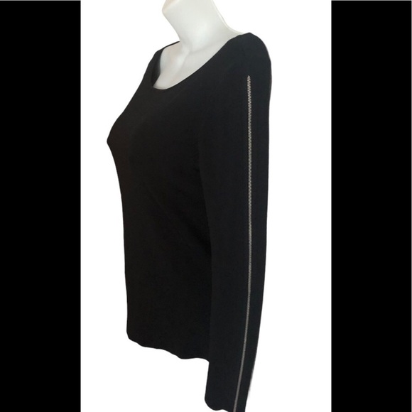 VTG Cache Black Dressy Sweater LS Zip Sleeve Sz. M Classy Elegant Dressy Work - Picture 4 of 5